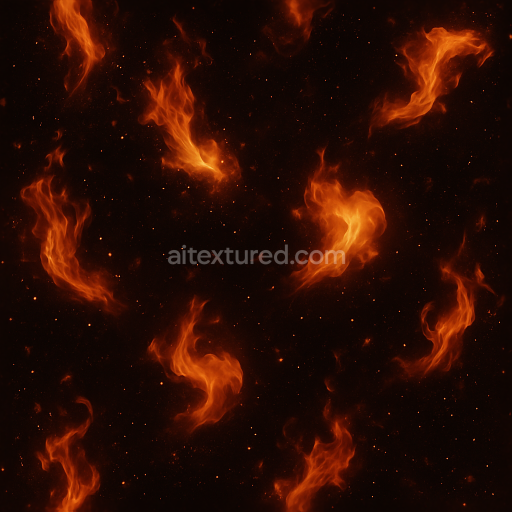 Seamless 3D texture of fire sparks and fire burst PBR 8K surface