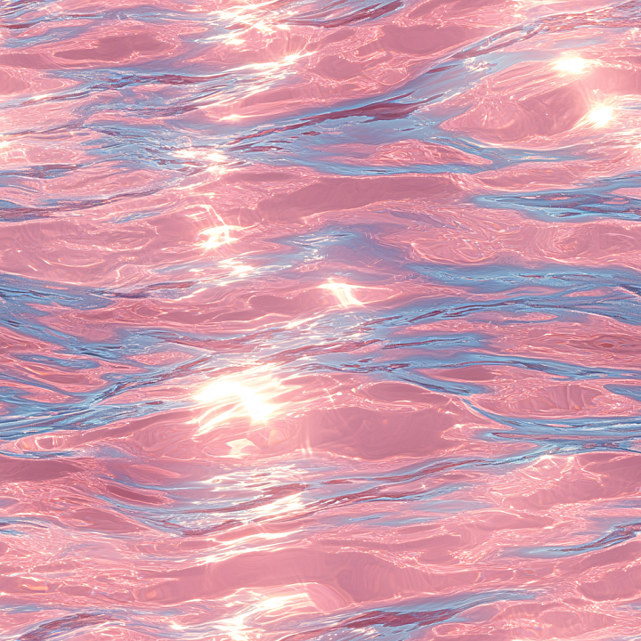 Pink Water Surface with Shimmering Glossy Waves seamless PBR texture preview