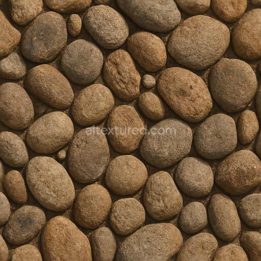 Seamless 3d texture pbr 8k river stone mosaic tiles with rough stone texture and natural earth tones
