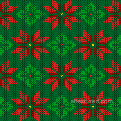 All Christmas Digital paper Texture of Festive Red and Green Knit Fabric with Floral Motif seamless All Christmas Digital paper PBR texture