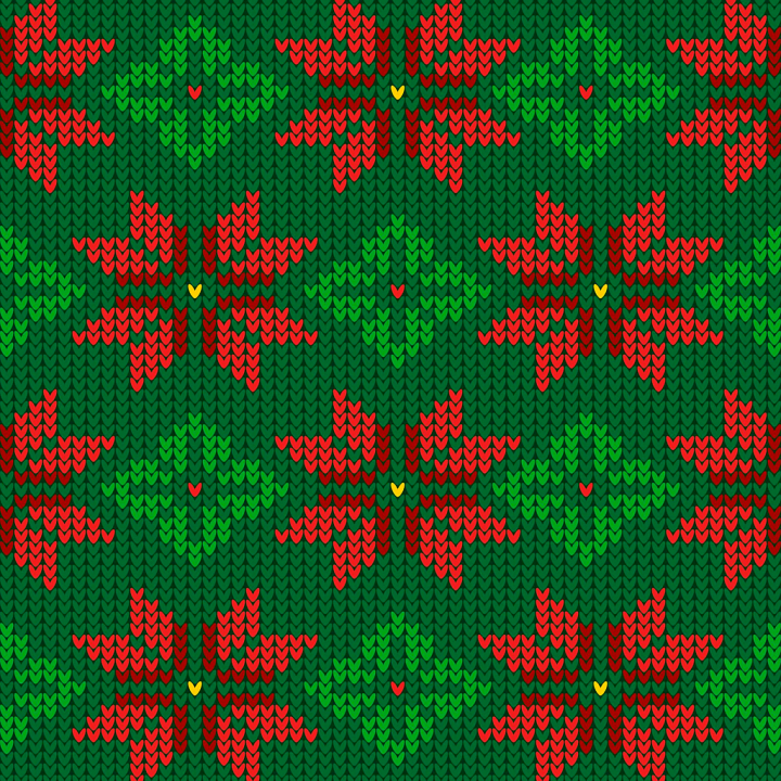 All Christmas Digital paper of Festive Red and Green Knit Fabric with F… seamless PBR texture preview