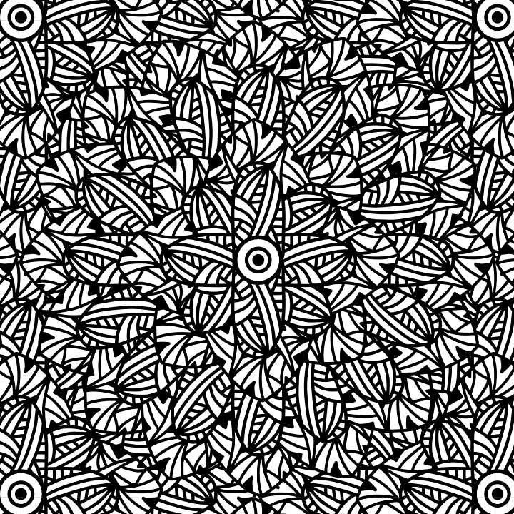 with Abstract Black & White Intricate Pattern seamless PBR texture preview