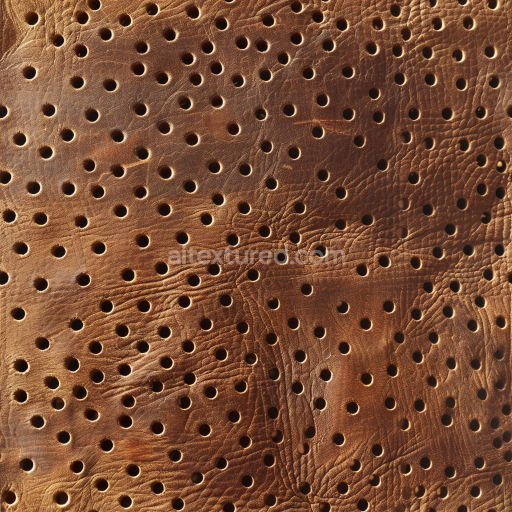 Seamless Aged Brown Leather PBR Texture with Perforation and Natural Grain