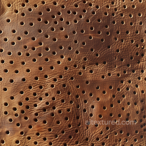 Seamless Aged Brown Leather PBR Texture with Perforation and Natural Grain seamless Leather PBR texture