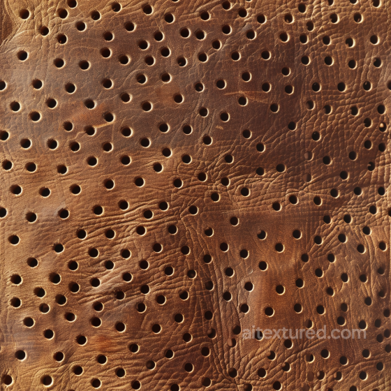 Seamless Aged Brown Leather PBR Texture with Perforation and Natural Grain Leather texture preview