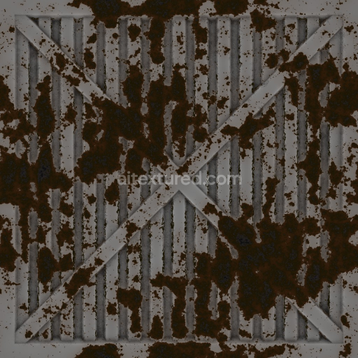 Archviz Corrugated Metal Metallic Old Rust Rusted — Seamless PBR Texture