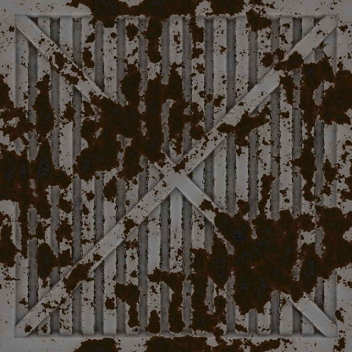 Archviz Corrugated Metal Metallic Old Rust Rusted seamless PBR texture preview
