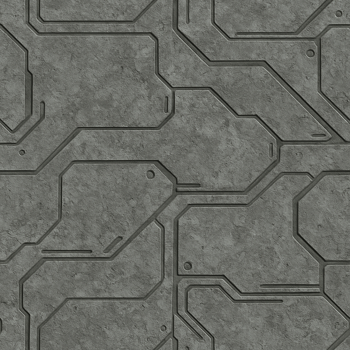Rough Futuristic Panel seamless PBR texture preview