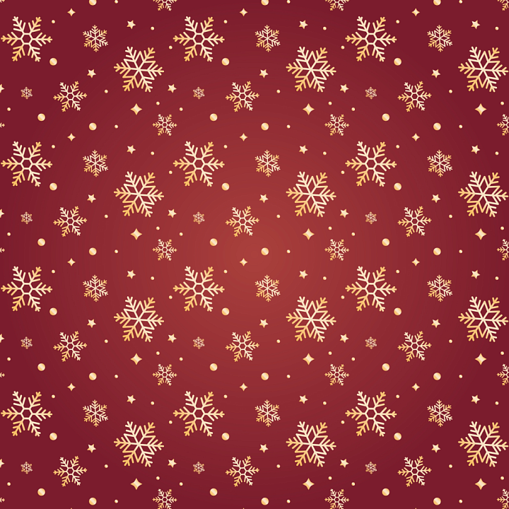 Christmas Glitter with Gold Snowflakes on Red Background seamless PBR texture preview