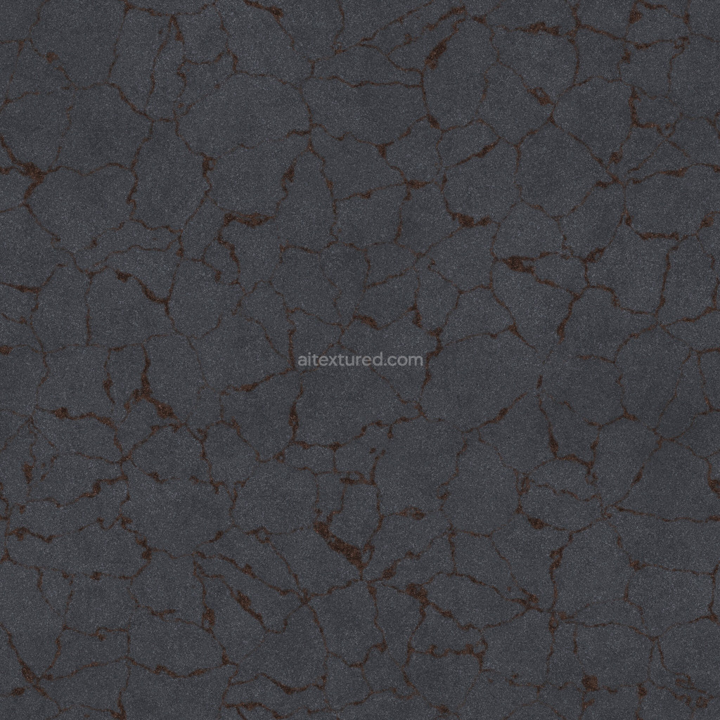 Seamless asphalt texture with detailed cracks and dark color