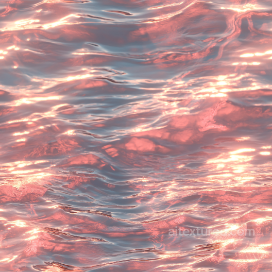 Water PBR Texture Featuring Reflective Pink-Tinted Gentle Waves Water texture preview