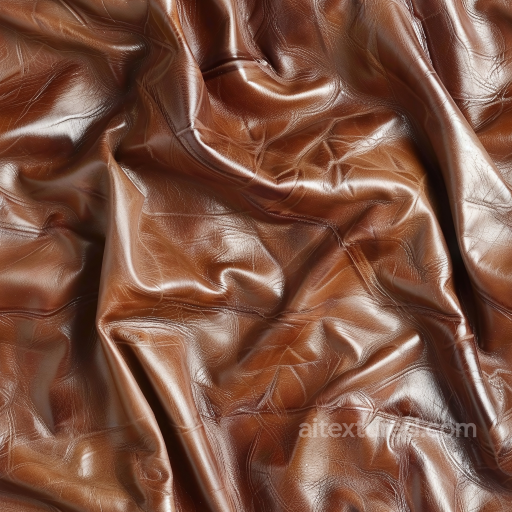 Glossy Brown Leather PBR Texture with Wrinkles and Fine Grain seamless Leather PBR texture
