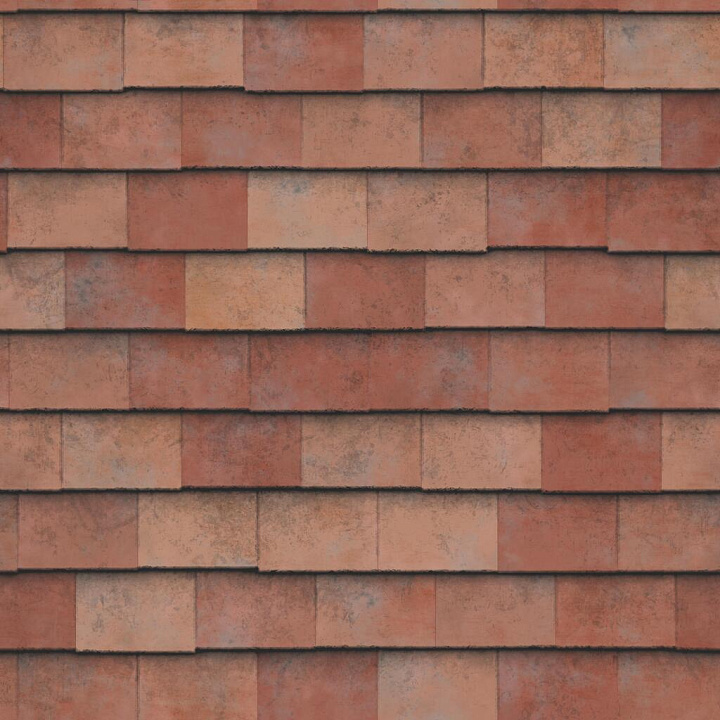 Orange Clay Rooftop Tiles seamless PBR texture preview