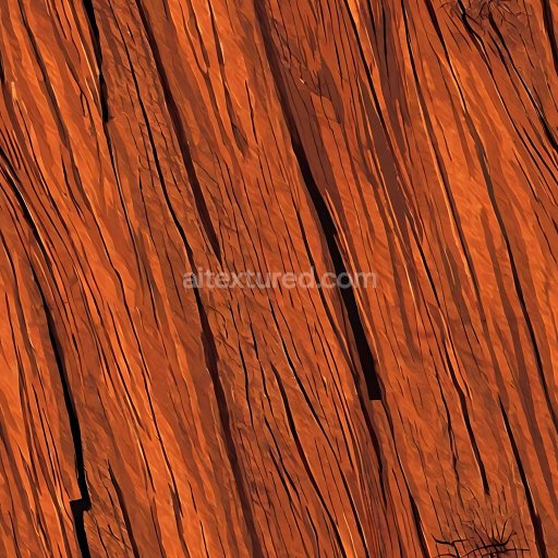 Seamless 3D PBR Texture of Rustic Split Wood with Deep Grain and Natural Weathering