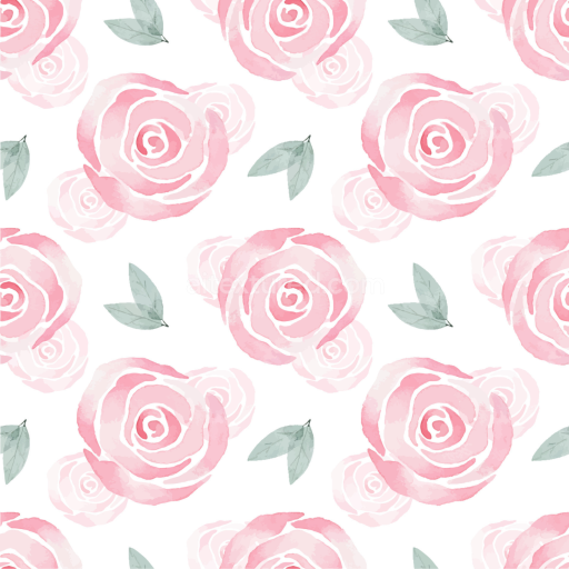 Seamless 3D PBR Pink Flower Watercolor Texture with Soft Floral Pattern