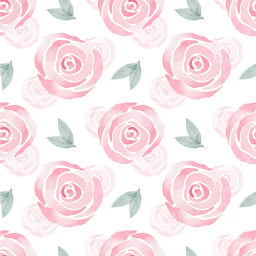 Pink Flower Watercolor Texture with Soft Floral Pattern seamless Pink Flower PBR texture