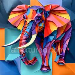seamless Seamless 3D PBR Texture of Vibrant Origami Style Borneo Elephant texture 8k free download PBR