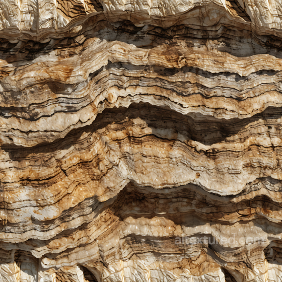 Layered Sedimentary Rock PBR Texture with Natural Brown and Beige Strata Stone texture preview
