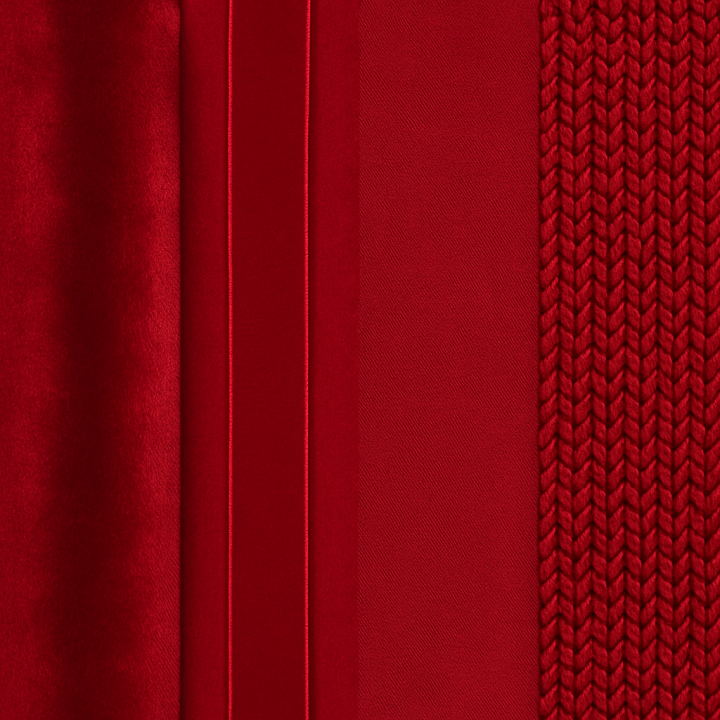 of Plush Velvet Holiday Fabric with Rich Red Tone seamless PBR texture preview