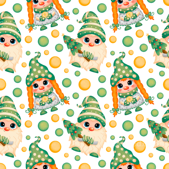 Featuring Cute Festive Cartoon Gnome Characters St patrick texture preview
