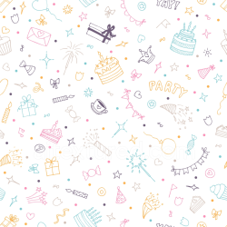 seamless Seamless 3D PBR Birthday Pattern Texture Featuring Colorful Celebration Doodles texture 8k free download PBR