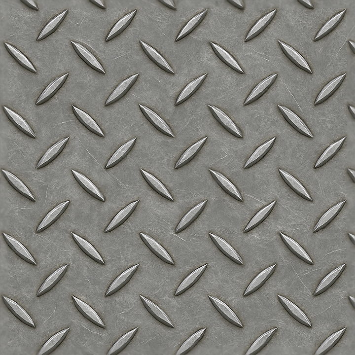 Tactile Plate Diamond Bumps On Scratched Metal Outdoor Plate seamless PBR texture preview