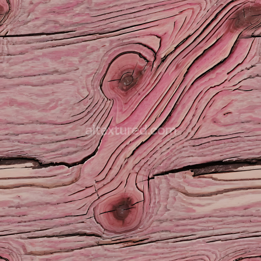 Preview — Seamless 3D PBR Texture of Pink Stained Rustic Wood Planks with Prominent Knots and Grain