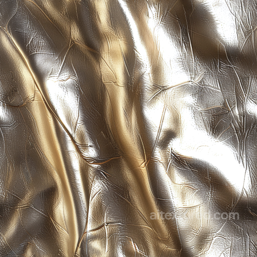 Shiny Wrinkled Gold Leather Texture with Fine Grain and Creases seamless Leather PBR texture