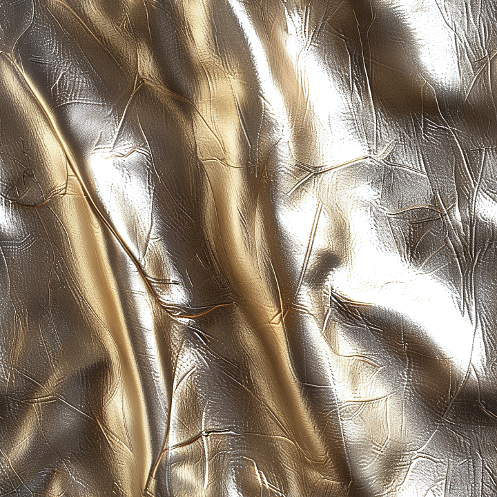 Shiny Wrinkled Gold Leather with Fine Grain and Creases seamless PBR texture preview
