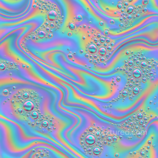 Abstract - Oil Slick Metallic Sheen Iridescence Pearlescent Liquid Droplets Foam Bubble Clusters texture preview