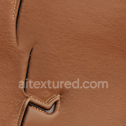 seamless Seamless 3D PBR brown stitched leather texture with fine grain and natural creases texture 8k free download PBR