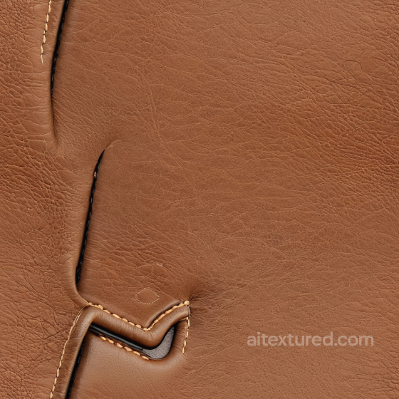 Brown Stitched Leather Texture With Fine Grain And Natural Creases Leather texture preview