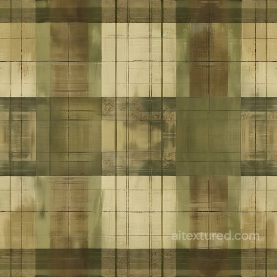 Plaid Fabric Texture Featuring Muted Earthy Greens and Beige Plaid texture preview