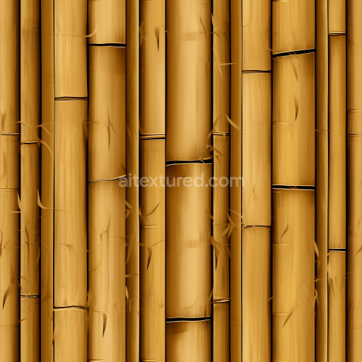 Seamless 3D PBR Bamboo Texture Featuring Natural Golden Bamboo Culms
