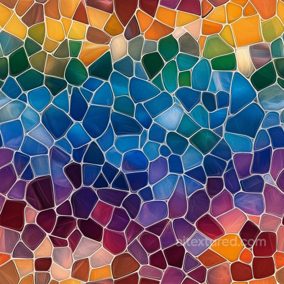 Mosaic PBR Texture Featuring Multicolored Irregular Glass Tiles Mosaic texture preview