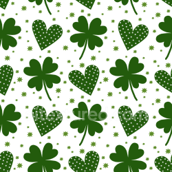 seamless Seamless 3D PBR Texture Featuring Green Shamrocks and Polka Dot Hearts texture 8k free download PBR