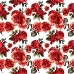 Pattern Bundle - Seamless 3D Pattern PBR Texture with Red Rose Clusters and Green Foliage texture preview