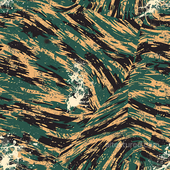Tiger Stripe Camouflage PBR Texture with Olive and Tan Swirls Color Camouflage texture preview