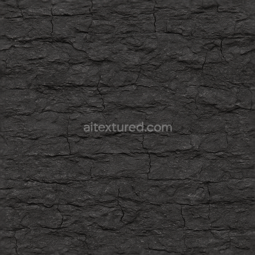 Seamless 3d texture pbr 8k coal surface layered sediment dark gray color