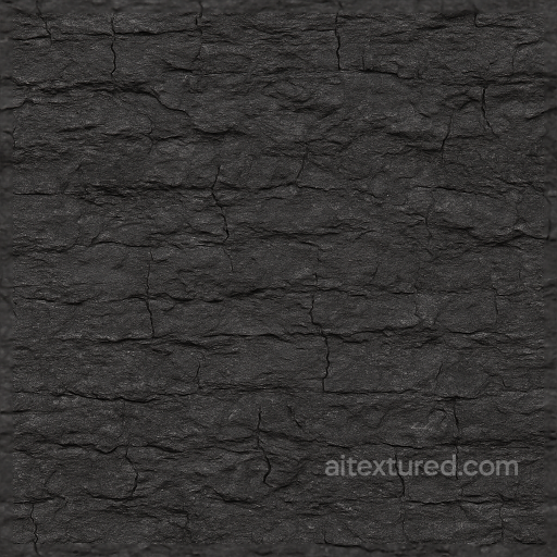 Coal Surface Layered Sediment Dark Gray Color seamless Coal PBR texture