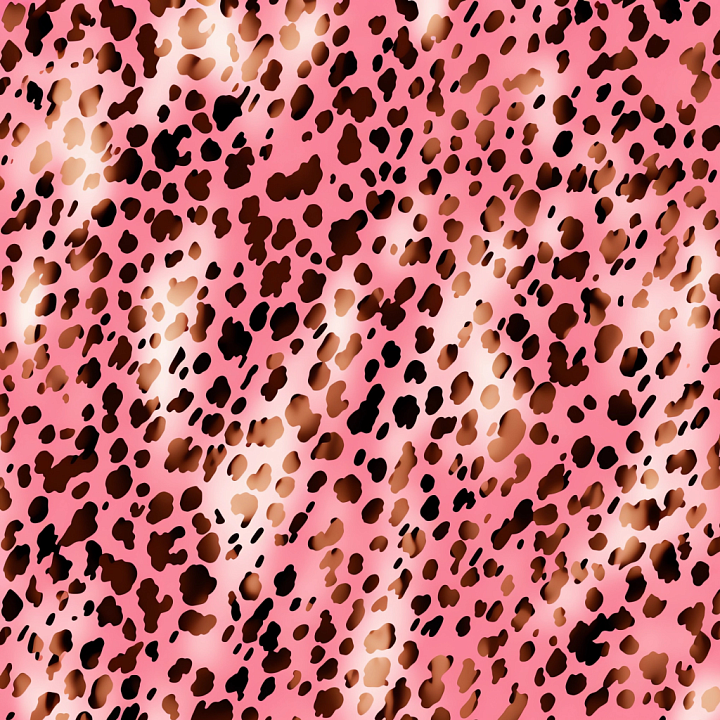 Leopard Print Fabric with Pink Background and Brown Spots seamless PBR texture preview