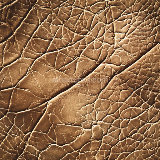 Seamless 3D PBR Texture of Cracked Brown Leather with Deep Wrinkles