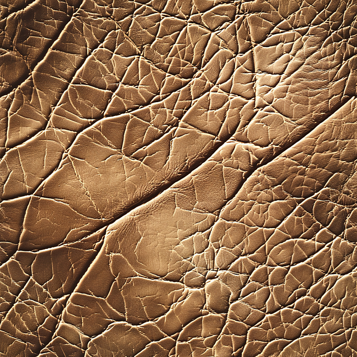 Cracked Brown Leather with Deep Wrinkles seamless PBR texture preview