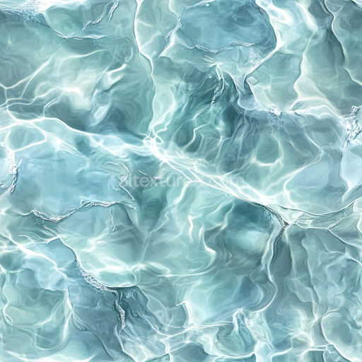 Seamless 3D PBR Texture of Clear Water Surface with Gentle Wave Patterns and Light Caustics