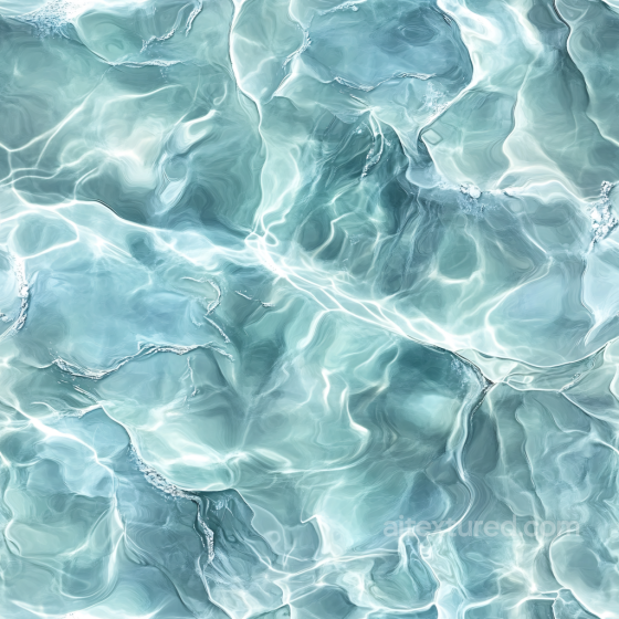 Clear Water Surface Seamless Texture with Gentle Wave Patterns and Light Caustics Water texture preview