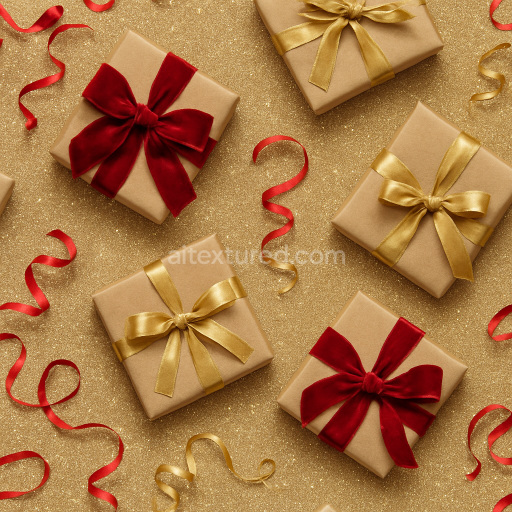 Seamless 3d texture pbr 8k wrapped gifts festive glitter holiday sparkle