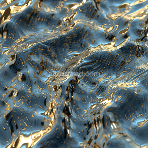 Seamless 3D PBR Metallic Reflective Water Texture with Dynamic Surface Waves