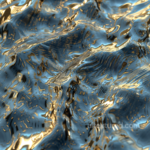 Metallic Reflective Water Texture with Dynamic Surface Waves seamless Water PBR texture