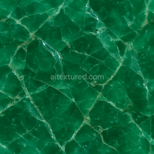 Seamless 3d texture pbr 8k emerald raw crystal mineral veins with crystal inclusions and glossy reflective finish
