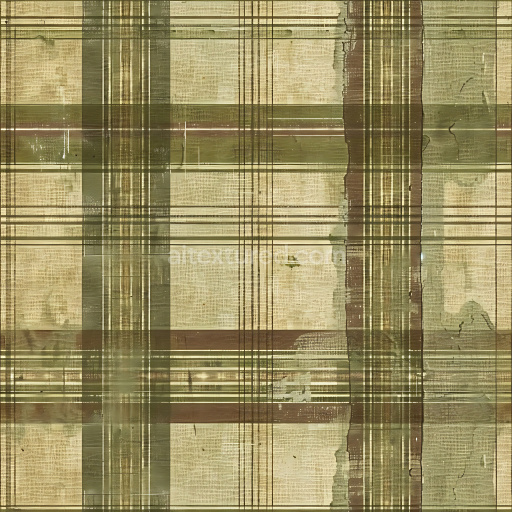 Seamless 3D PBR Plaid Fabric Texture in Muted Earthy Greens and Browns
